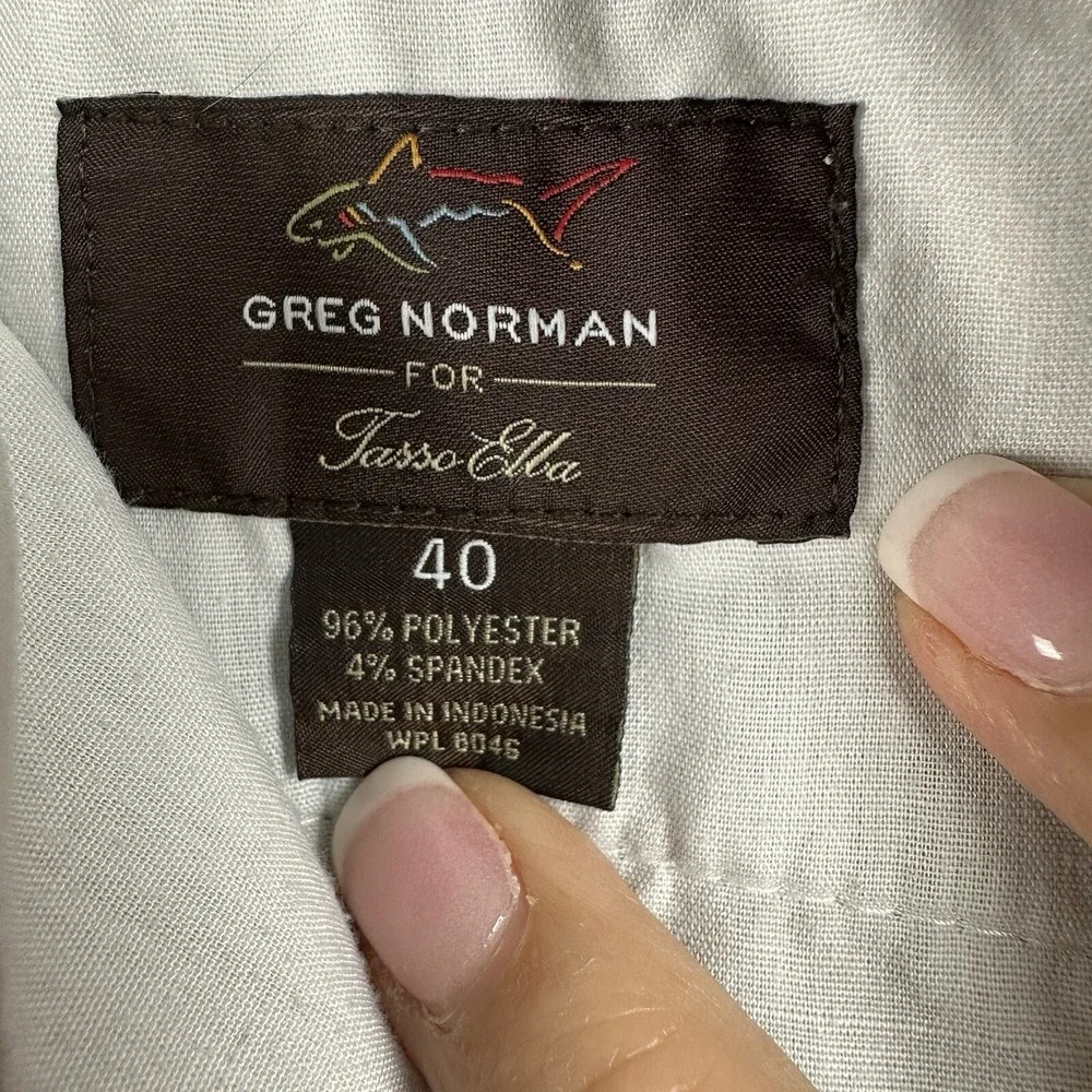 Greg‎ Norman for Tasso Elba Mens Shorts Size 40 Gray Plaid Golf Sports EUC